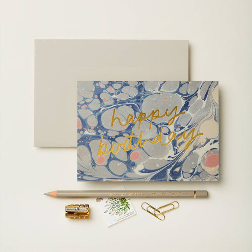 HAPPY BIRTHDAY Marbled Greeting Card
