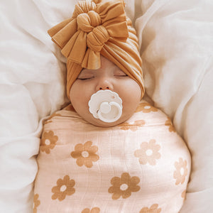 DAISY CHAIN Organic Muslin Wrap Swaddle - Floral Alchemy